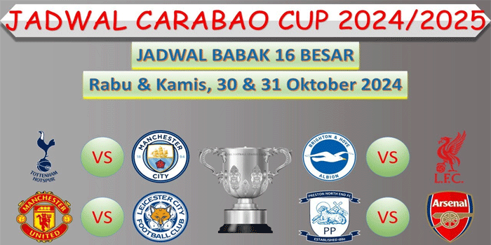 Jadwal Pertandingan Carabao Cup Hari Ini (31 Oktober 2024)