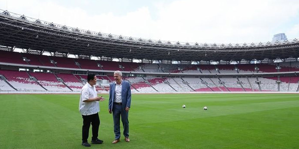 Ketua Umum PSSI, Erick Thohir, dan Perwakilan FIFA Sidak Stadion SUGBK